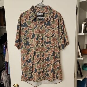 DIXXON Camo Short-Sleeve Button-Down Shirt - Green, Tan, Brown, Black